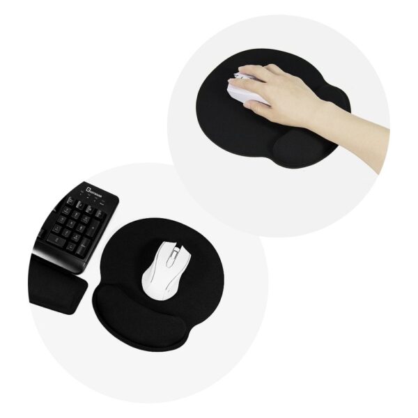 Suporte ergonômico para punho em mousepad 250x230x25mm / preto