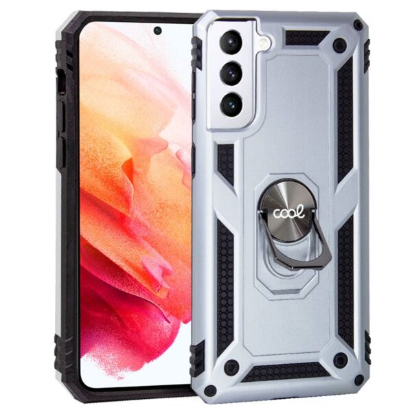 Capa Samsung G990 Galaxy S21 anel rígido prata
