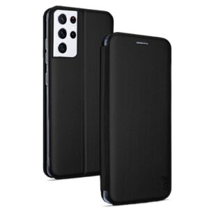 Capa Flip Cover Para Samsung G998 Galaxy S21 Ultra Elegante Preta