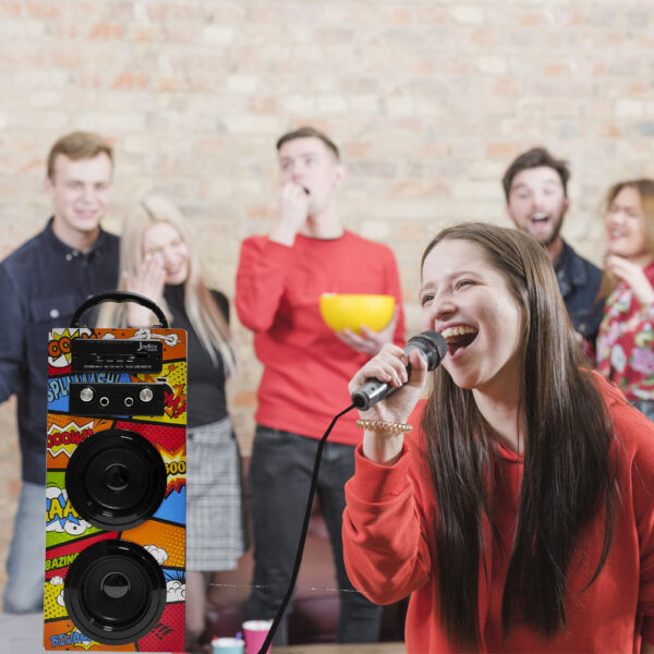 Coluna "JOYBOX " KARAOKE BLUETOOTH COMIC