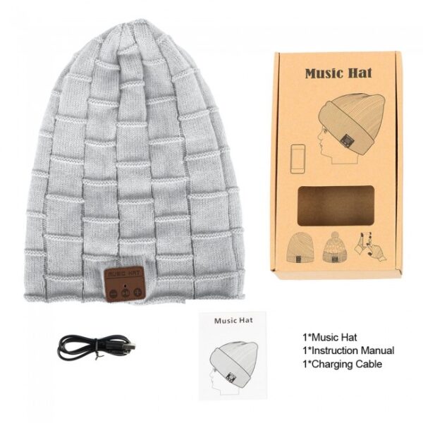 Gorro Music Hat Bluetooth Cinza