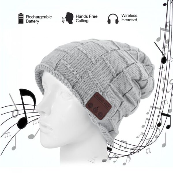 Gorro Music Hat Bluetooth Cinza