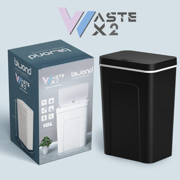 Caixote do lixo inteligente com sensor 18L BIWOND preto